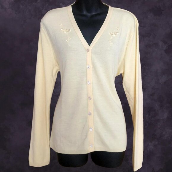 90s Style Studio Yellow Cardigan - Picture 1 of 7